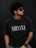Nirvana Vintage Acid Wash Oversized T-Shirt – Black Edition