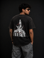 Nirvana Vintage Acid Wash Oversized T-Shirt – Black Edition