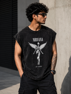Nirvana In Utero Acid Wash Sleeveless Oversized Tee
