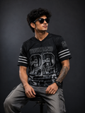 Flame 23 Streetwear Jersey – Black Oversized Sports Tee