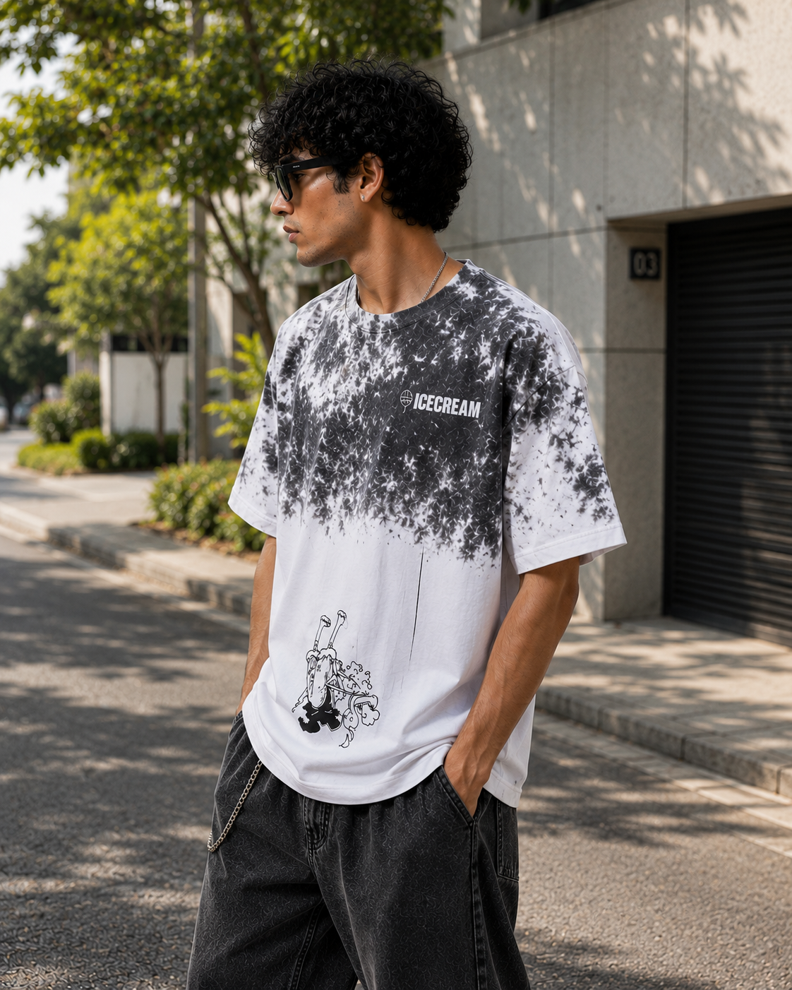 Icecream Tie-Dye Oversized Streetwear T-Shirt