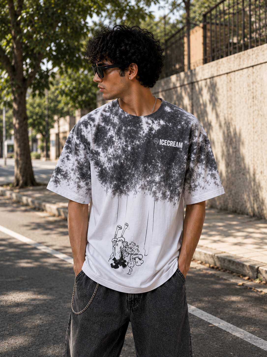 Icecream Tie-Dye Oversized Streetwear T-Shirt