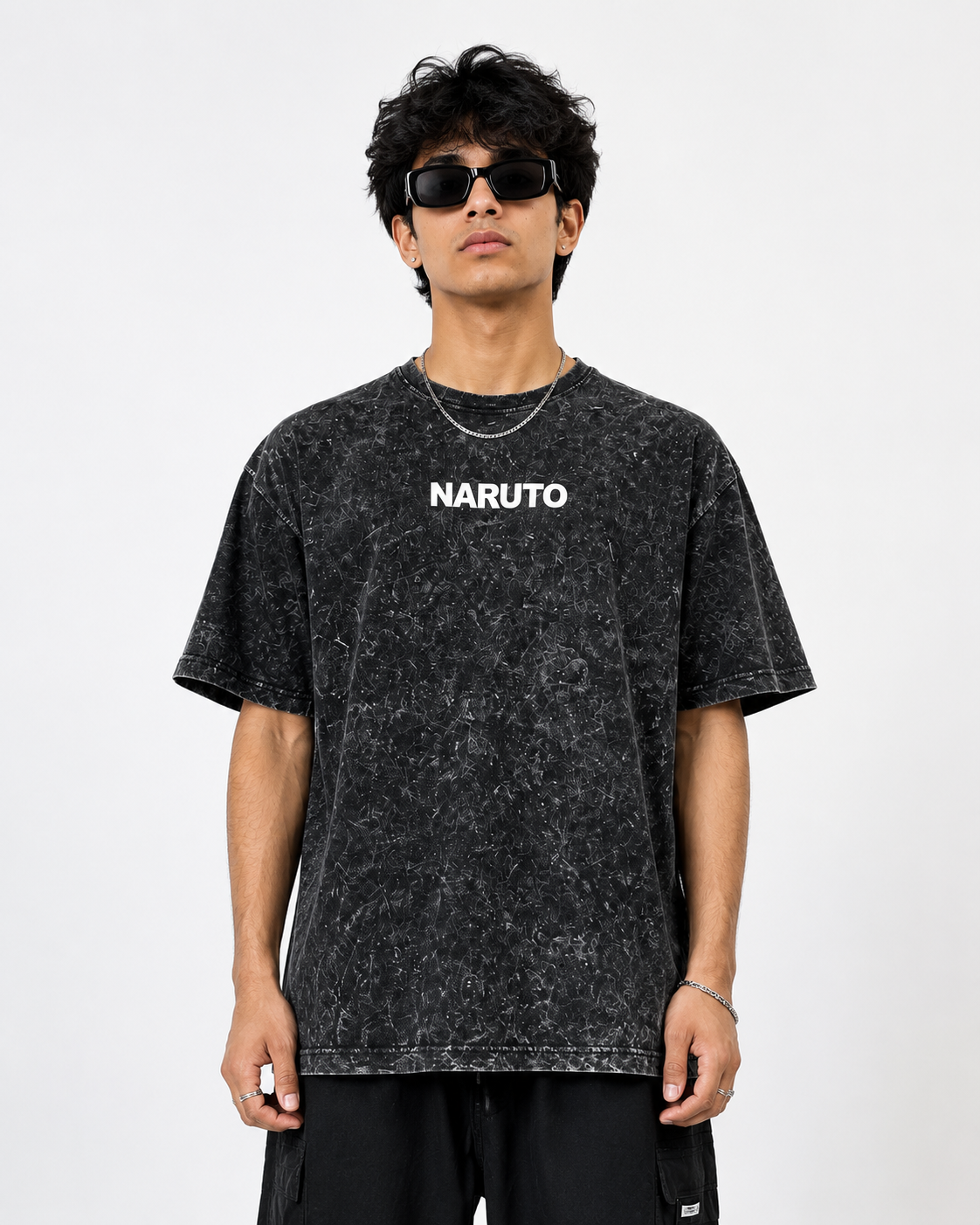 Naruto Kurama Acid Wash Oversized T-Shirt | Premium Cotton | Unisex