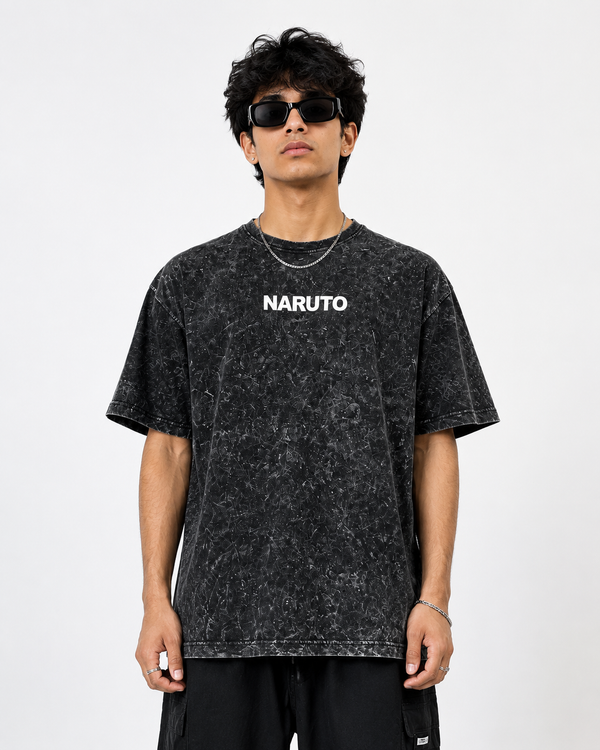 Naruto Kurama Acid Wash Oversized T-Shirt | Premium Cotton | Unisex