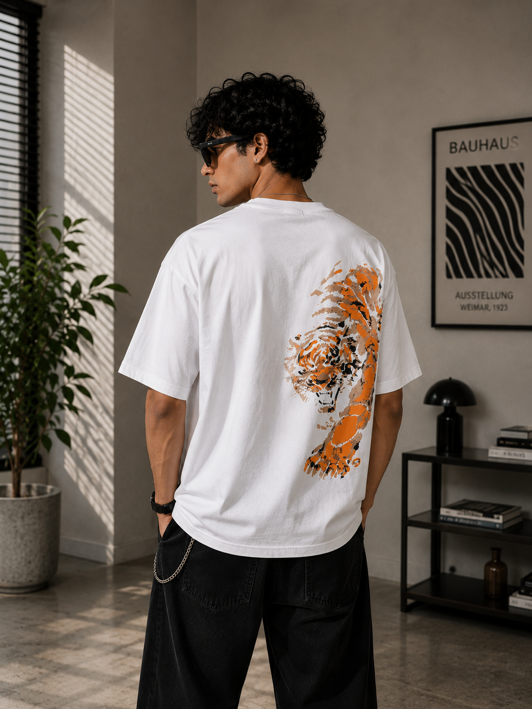 Greyhound Tiger Graphic Oversized T-Shirt