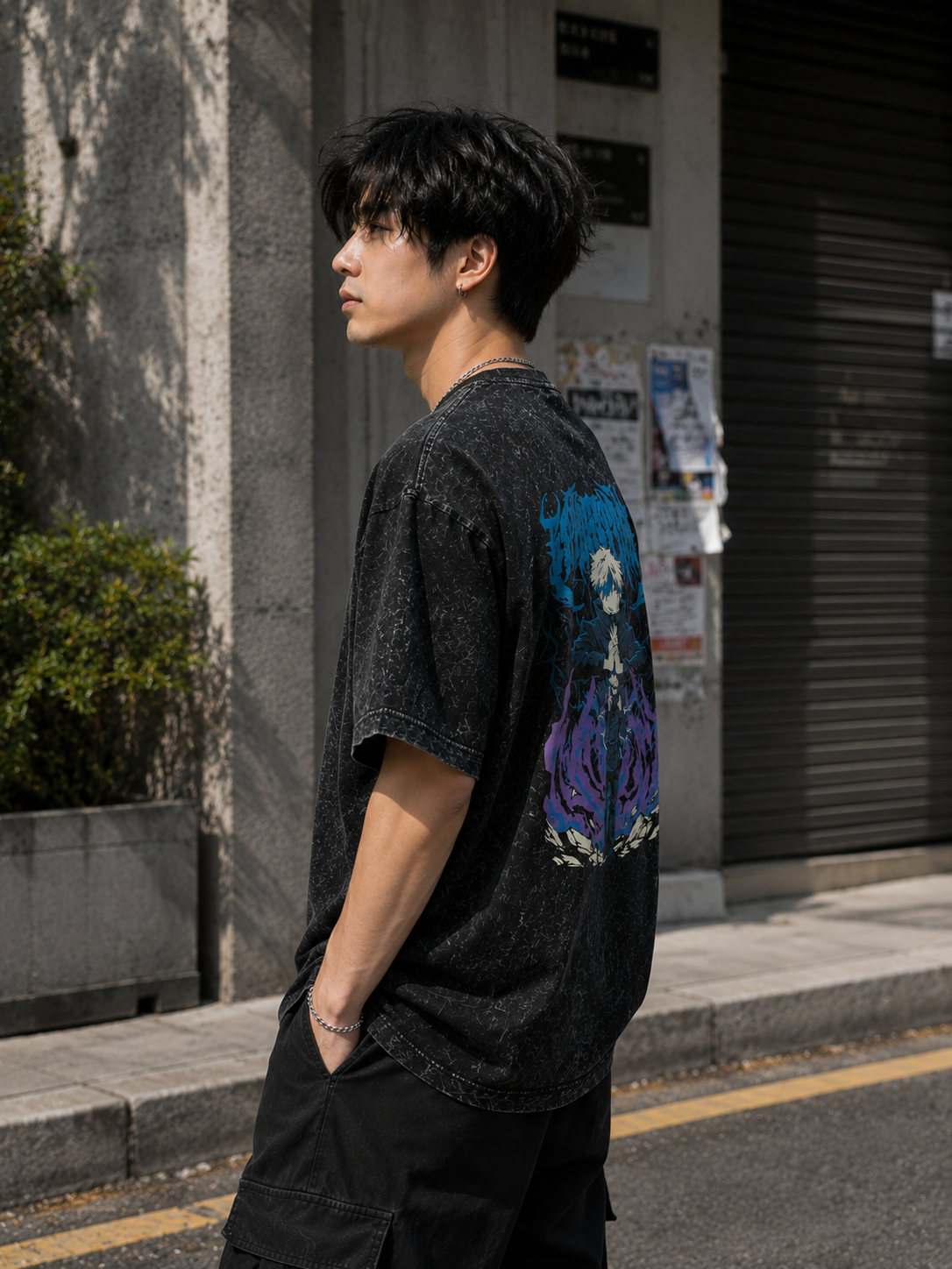 Satoru Gojo Acid Wash Oversized T-Shirt