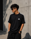 Adidas Black Oversized Essential Streetwear T-Shirt