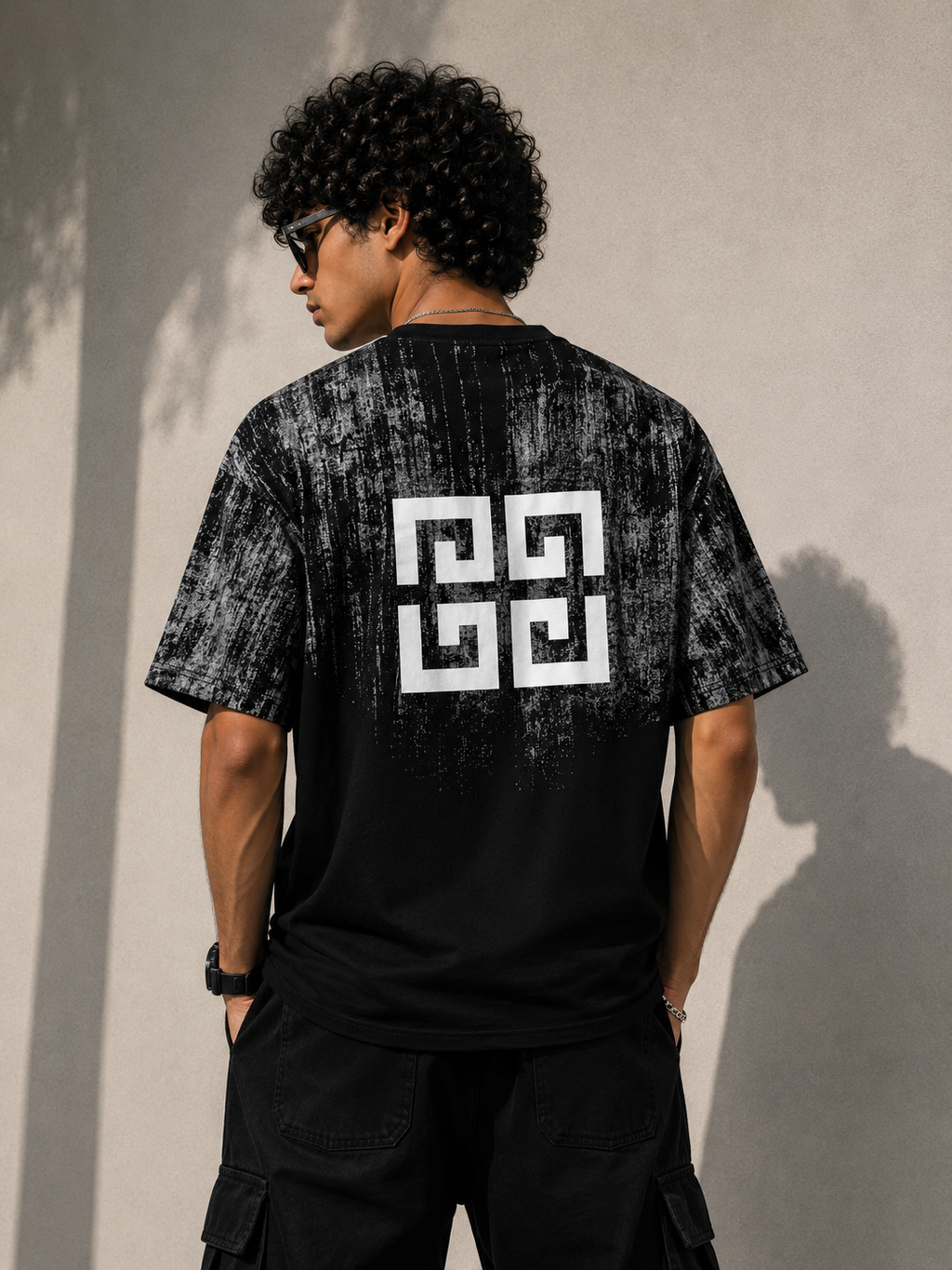 Giveacey Black Oversized Streetwear T-Shirt