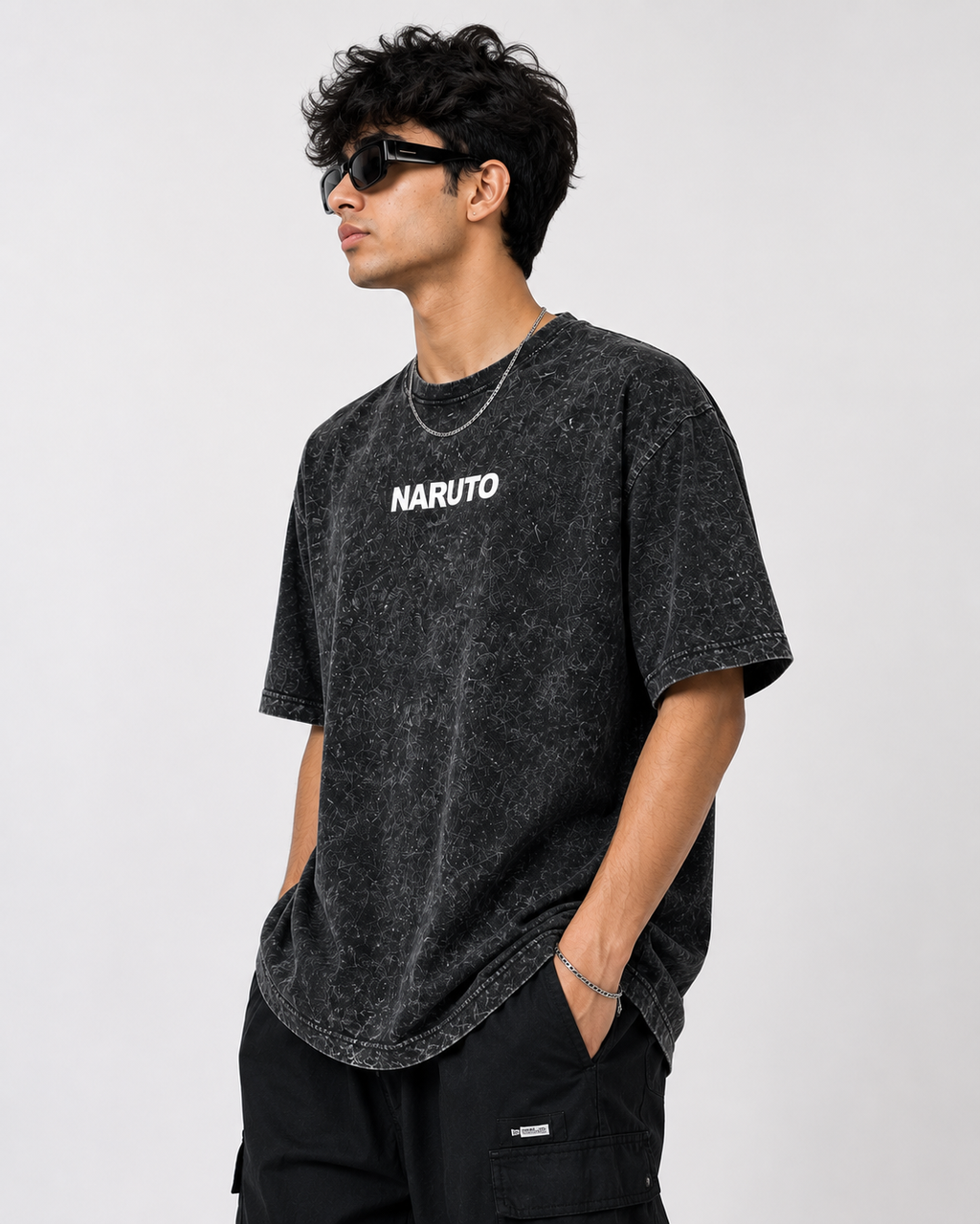 Naruto Kurama Acid Wash Oversized T-Shirt | Premium Cotton | Unisex