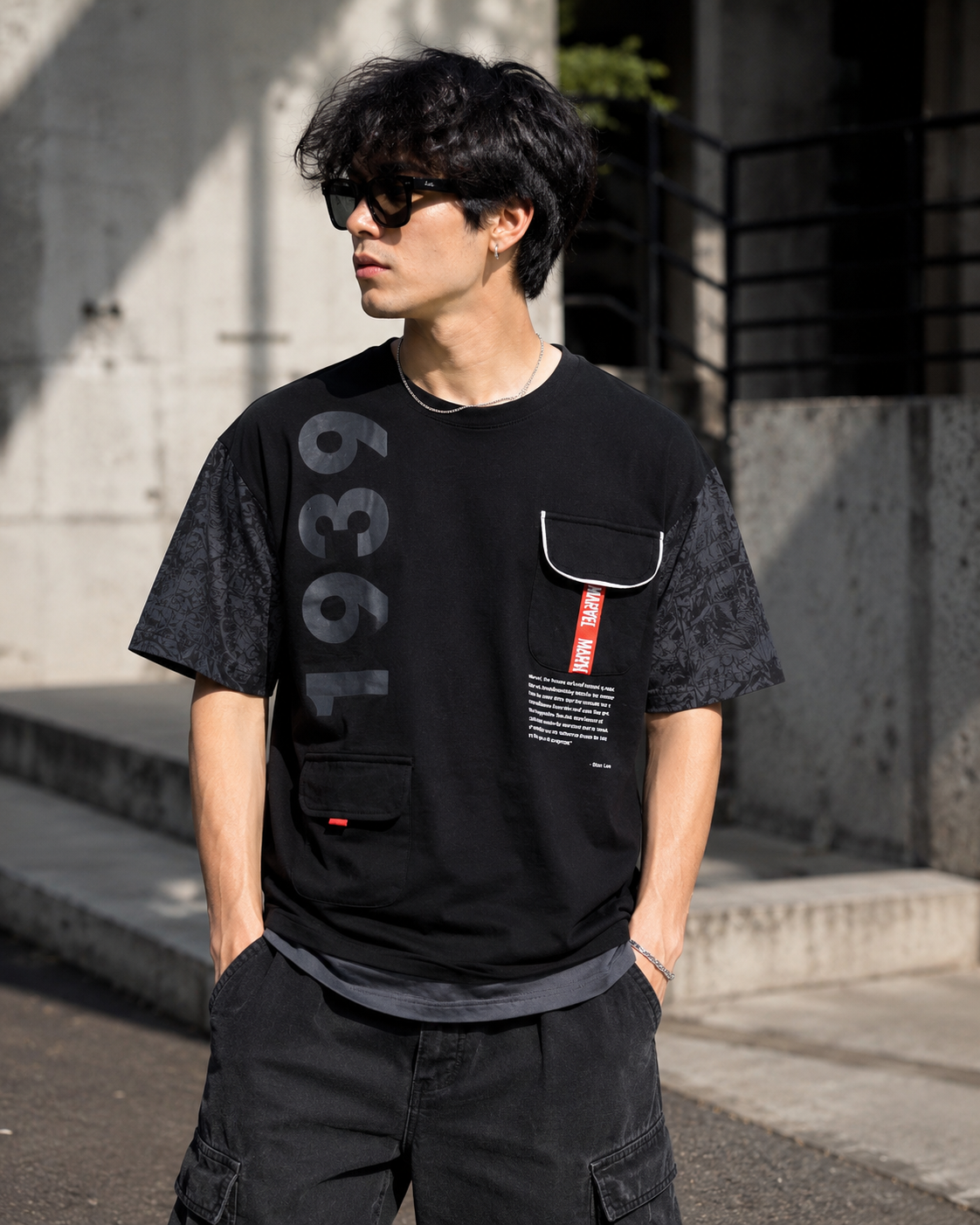 Marvel Utility Pocket Oversized T-Shirt