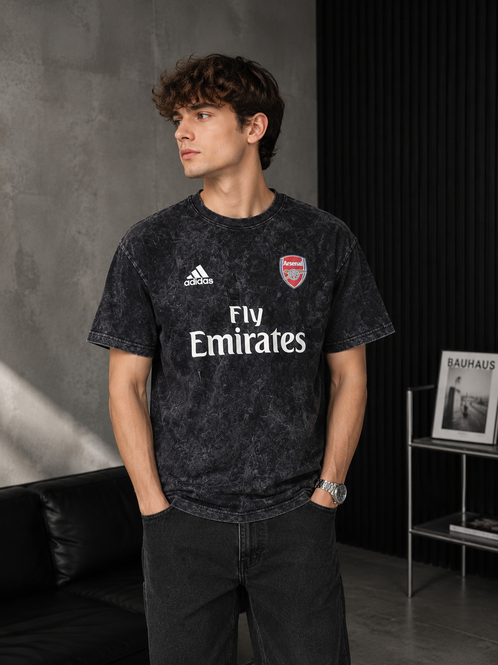 Arsenal Acid Wash Oversized T-Shirt