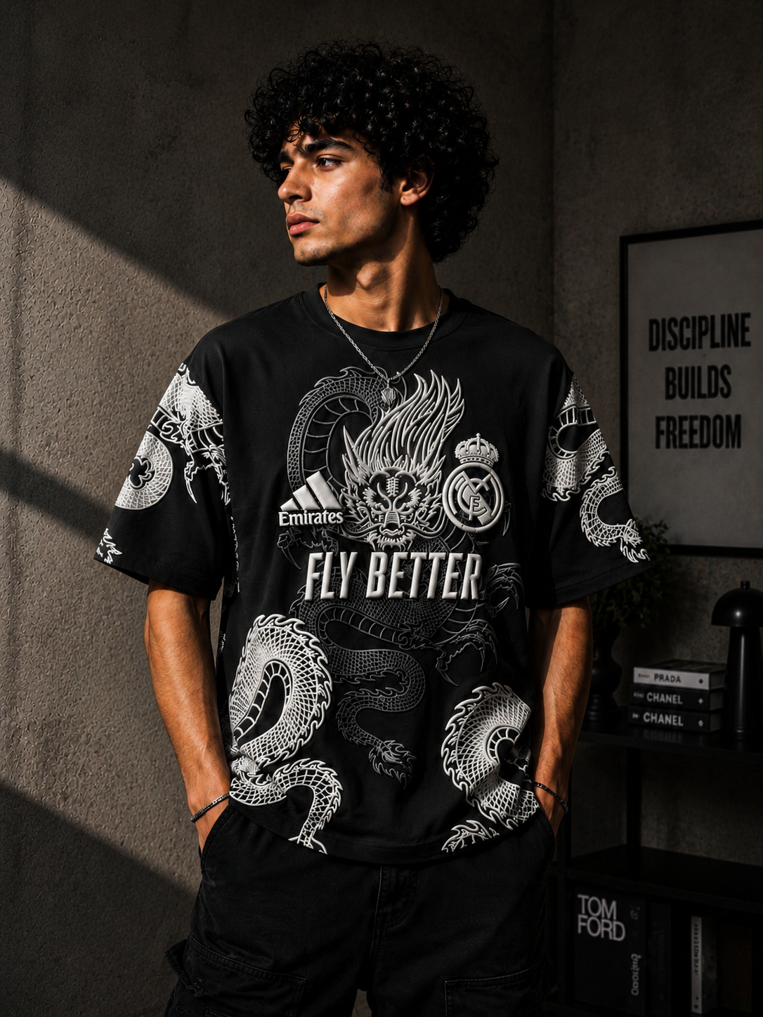 AC/DC Dragon Oversized Streetwear Tee – Puff Print Edition