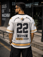 Saints 22 Oversized Sports Jersey – White & Gold