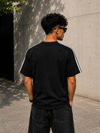 Adidas Black Oversized Essential Streetwear T-Shirt
