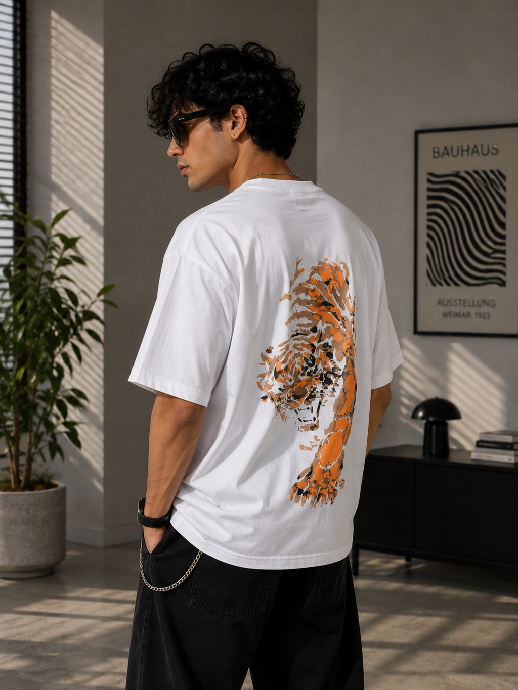 Greyhound Tiger Graphic Oversized T-Shirt