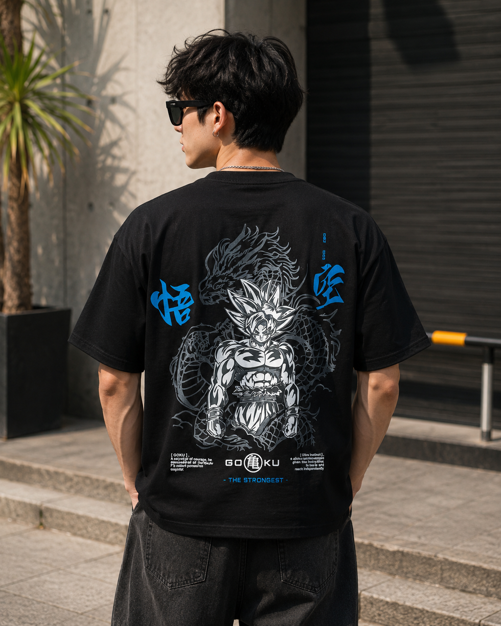 Goku Dragon Oversized Anime T-Shirt – Black