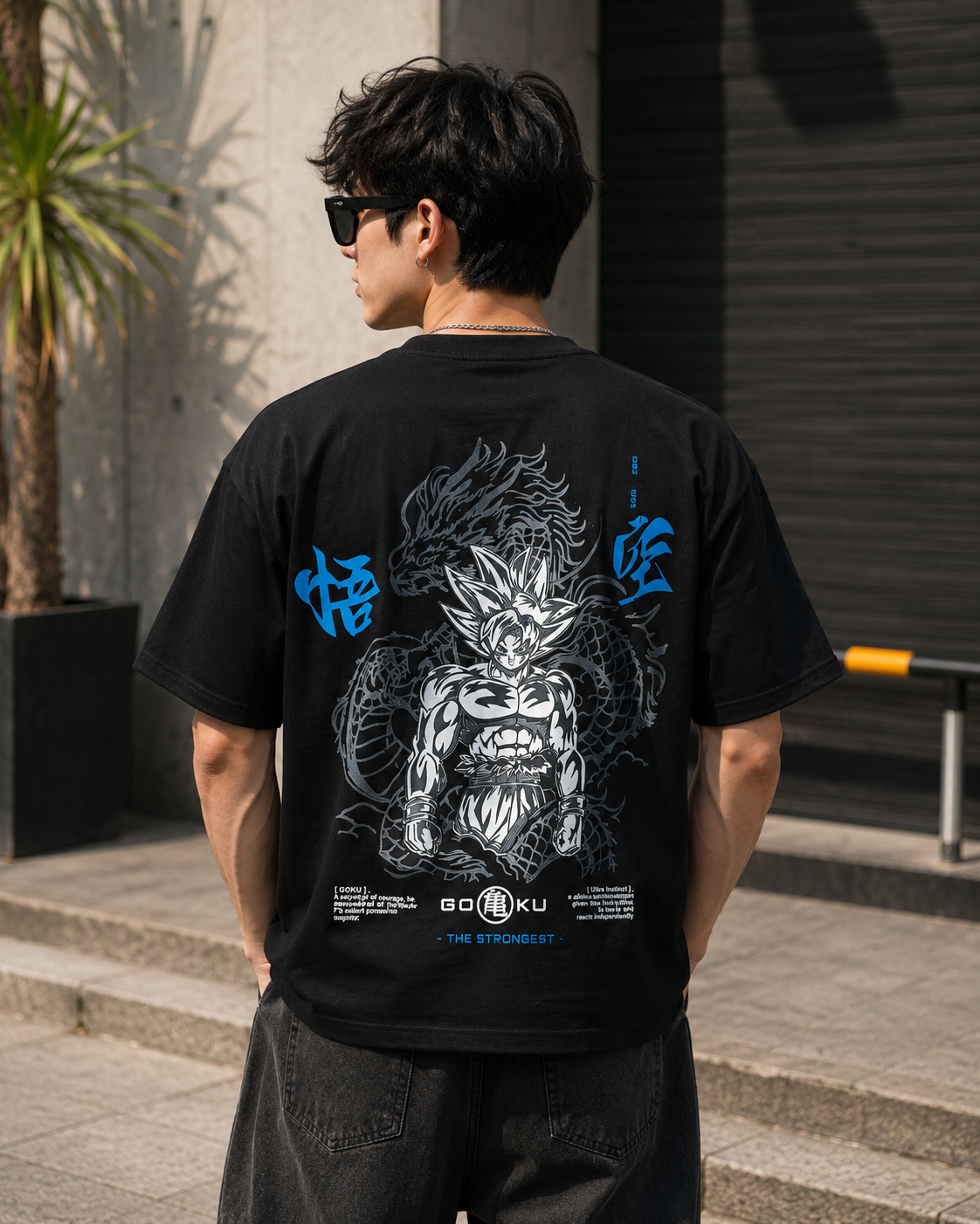 Goku Dragon Oversized Anime T-Shirt – Black